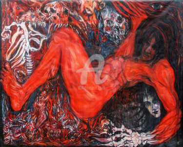 Painting titled "Hyperion's Death" by Safir & Rifas, Original Artwork, Oil