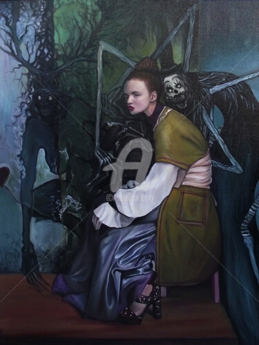 Peinture intitulée "The ghoul" par Safir & Rifas, Œuvre d'art originale, Huile