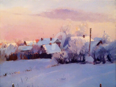 Картина под названием "Зима" - Екатерина Сагателова, Подлинное произведение искусства, Масло