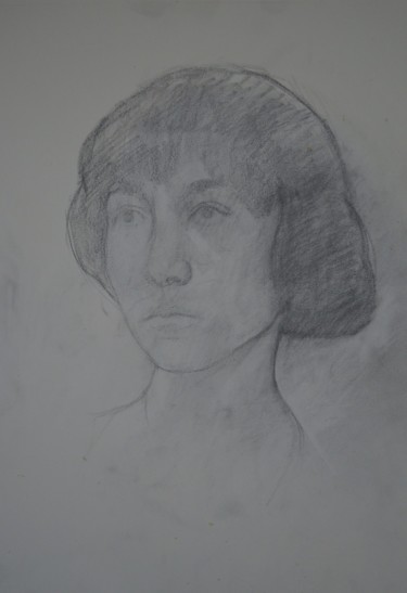 Drawing titled "head study" by Sagi Zuker, Original Artwork, Graphite