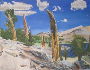 Peinture intitulée "les troncs d'arbres" par Gilles Sagot, Œuvre d'art originale