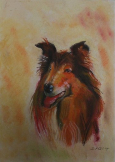 Peinture intitulée "chien" par Gilles Sagot, Œuvre d'art originale