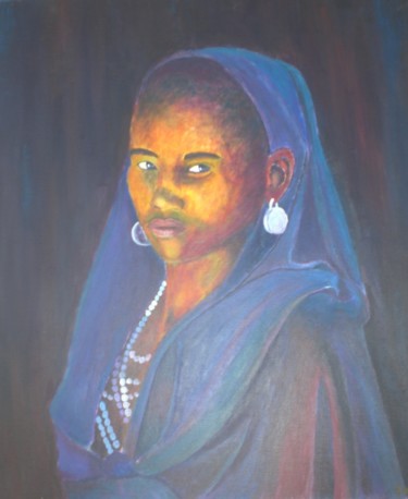 Peinture intitulée "femme d'éthiopie" par Gilles Sagot, Œuvre d'art originale