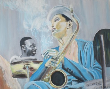 Peinture intitulée "Le saxophoniste" par Gilles Sagot, Œuvre d'art originale