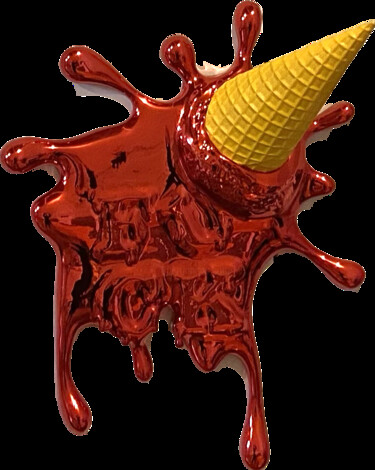 Sculpture titled "Fucking World Red" by Sagrasse, Original Artwork, Resin