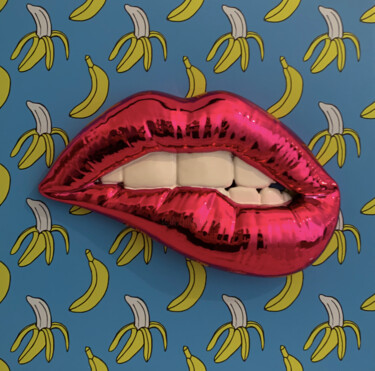 Γλυπτική με τίτλο "Banana mmmh..." από Sagrasse, Αυθεντικά έργα τέχνης, Ακρυλικό Τοποθετήθηκε στο Αλουμίνιο