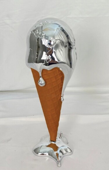 Skulptur mit dem Titel "The last ice cream-…" von Sagrasse, Original-Kunstwerk, Harz