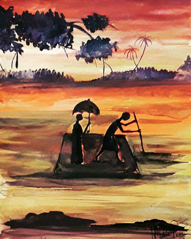 Pittura intitolato "Safe Crossover" da Sahani Madihage, Opera d'arte originale, Acrilico Montato su Telaio per barella in le…