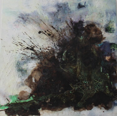 Painting titled "Eruption intérieure" by Shams Sahbani, Original Artwork, Acrylic Mounted on Wood Stretcher frame