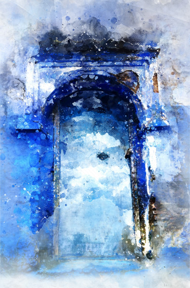 Картина под названием "porte des reves" - Said Etebbai, Подлинное произведение искусства, Акрил Установлен на Деревянная рам…