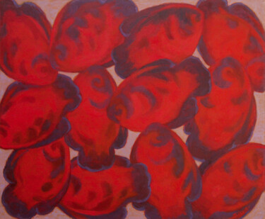 Peinture intitulée "Red fishes" par Said Shamirbaev, Œuvre d'art originale, Huile