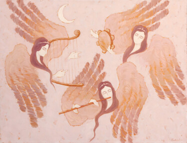 Pittura intitolato "Muses" da Said Shamirbaev, Opera d'arte originale, Olio