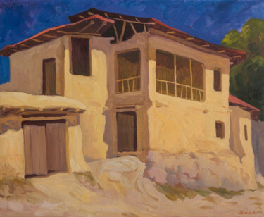 Painting titled "Old House" by Said Shamirbaev, Original Artwork, Oil