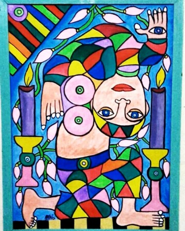 Schilderij getiteld "la schizophrénie" door Ardal, Origineel Kunstwerk, Acryl