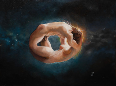 Pintura titulada "Heaven and Earth" por Sailev, Obra de arte original, Oleo Montado en Cartulina