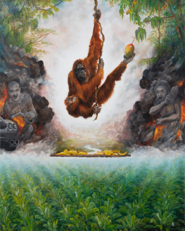 Malarstwo zatytułowany „Triumph of the Oran…” autorstwa Sailev, Oryginalna praca, Olej Zamontowany na Drewniana rama noszy