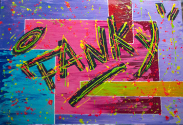 Картина под названием "FANKY LATINA" - Saint Pablo, Подлинное произведение искусства, Акрил Установлен на Деревянная рама дл…