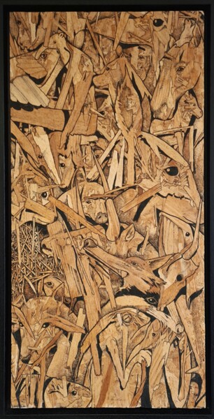 Pittura intitolato "Arène" da Saïr, Opera d'arte originale, Pennarello Montato su Pannello di legno