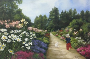 Malerei mit dem Titel "Promenade dans les…" von Sajó, Original-Kunstwerk