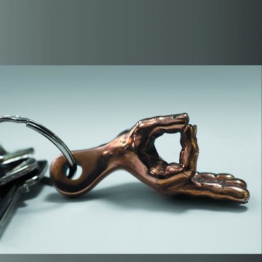 Skulptur mit dem Titel "porte-clef Plongeur" von Sak, Original-Kunstwerk