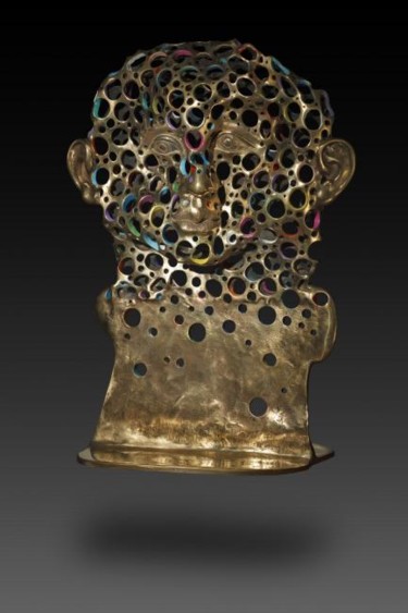 Sculpture titled "E-MENTAL" by Sak, Original Artwork, Bronze