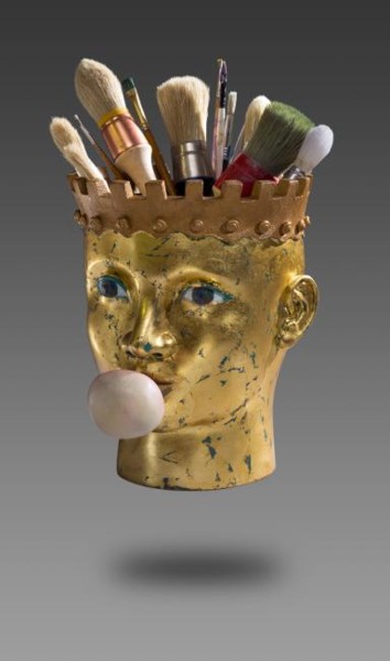 Sculpture titled "Le Roi Malabar" by Sak, Original Artwork