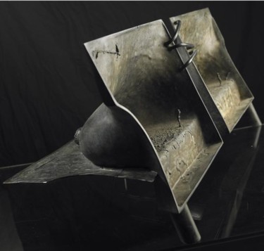 Skulptur mit dem Titel "SEINS GRIS" von Sak, Original-Kunstwerk, Bronze