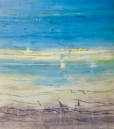 Pittura intitolato "Sfondo blu" da Alberto Saka, Opera d'arte originale, Olio Montato su Telaio per barella in legno