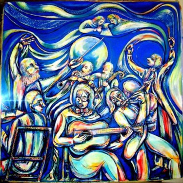 Painting titled "Concierto Celestial" by Vicente Fabre, Original Artwork, Oil