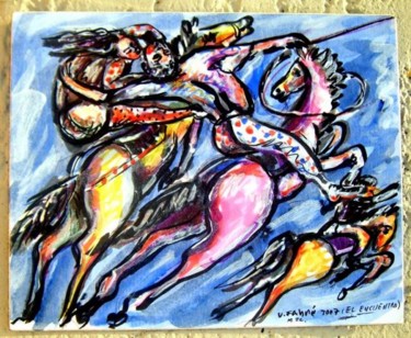 Painting titled "El Encuentro" by Vicente Fabre, Original Artwork, Oil