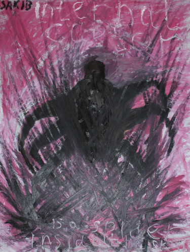 Картина под названием ""ПАУК....внутри ЧЕР…" - Sakib, Подлинное произведение искусства, Масло