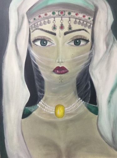 Painting titled "Berber secret" by Sakina Naiha, Original Artwork, Acrylic