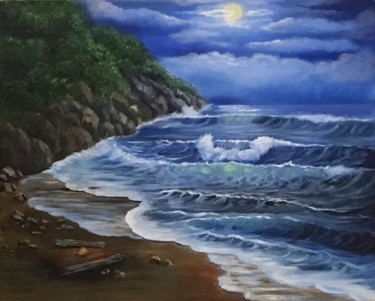 Painting titled "У моря (By the sea)" by Svetlana Kochubei, Original Artwork, Oil