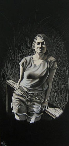 Ζωγραφική με τίτλο "GIRL IN COUNTRY" από Thomas Peterson, Αυθεντικά έργα τέχνης, Άλλος