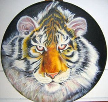 Malerei mit dem Titel "TIGER" von Thomas Peterson, Original-Kunstwerk, Öl