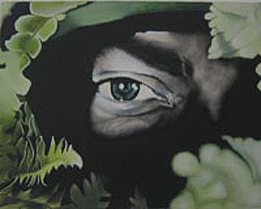 Schilderij getiteld "WATCHING" door Thomas Peterson, Origineel Kunstwerk