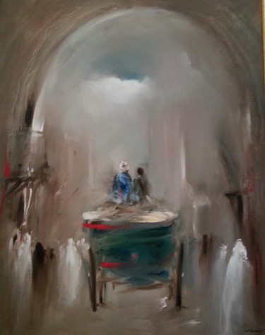 Painting titled "Caleche" by Salah Chaoui, Original Artwork, Oil