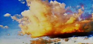 Painting titled "Clouds 4" by Salah El Moncef, Original Artwork, Oil