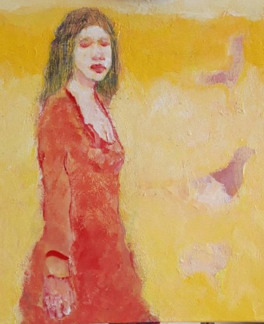 Painting titled "woman" by Salam Ahmad, Original Artwork, Acrylic