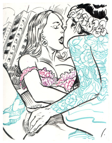 Drawing titled "Suburb" by Salamanderlovers, Original Artwork, Ink