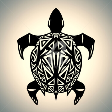 Arts numériques intitulée "Turtle" par Salamander Nebula, Œuvre d'art originale, Travail numérique 2D