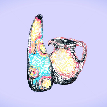 Digitale Kunst mit dem Titel "Oriental jugs" von Salamander Nebula, Original-Kunstwerk, 2D digitale Arbeit