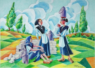 Painting titled "Leiteiras" by Armando Salas, Original Artwork