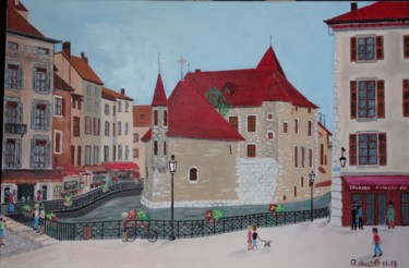 Pintura intitulada "Annecy" por Robert Saldana, Obras de arte originais, Óleo