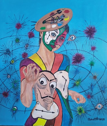 "Hommage à Dali" başlıklı Tablo Robert Saldana tarafından, Orijinal sanat, Petrol