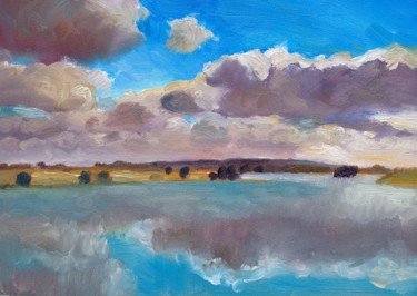 Painting titled "Clouds Above Floodw…" by Chris Derrick, Original Artwork, Oil