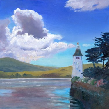 Painting titled "White Horses Tower,…" by Chris Derrick, Original Artwork, Oil