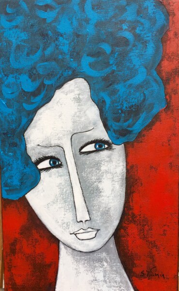 Peinture intitulée "Emel" par Salette Viana, Œuvre d'art originale, Acrylique