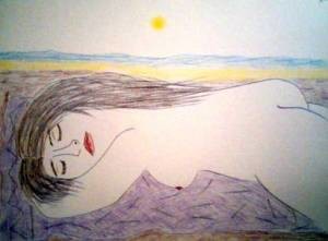 Drawing titled "Woman sleeping in t…" by Francisco Vidal, Original Artwork, Other