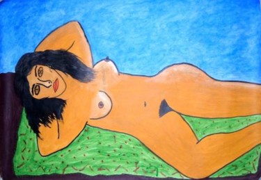 Drawing titled "Nude looking at the…" by Francisco Vidal, Original Artwork, Other